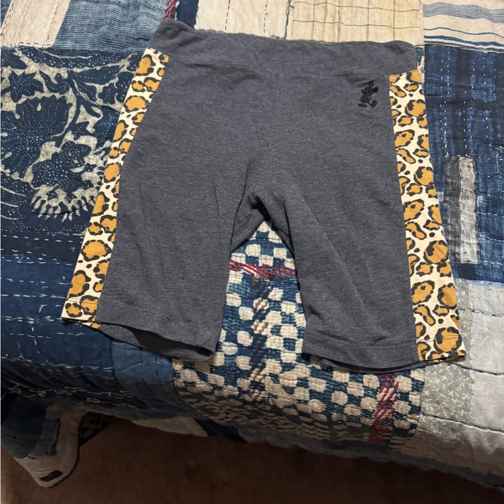 Disney Gray Shorts with Leopard Print Accents